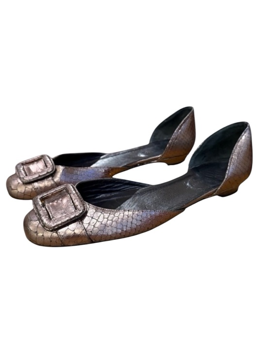 hollywould Shoes - Hollywould metallic snakeskin flats size 10